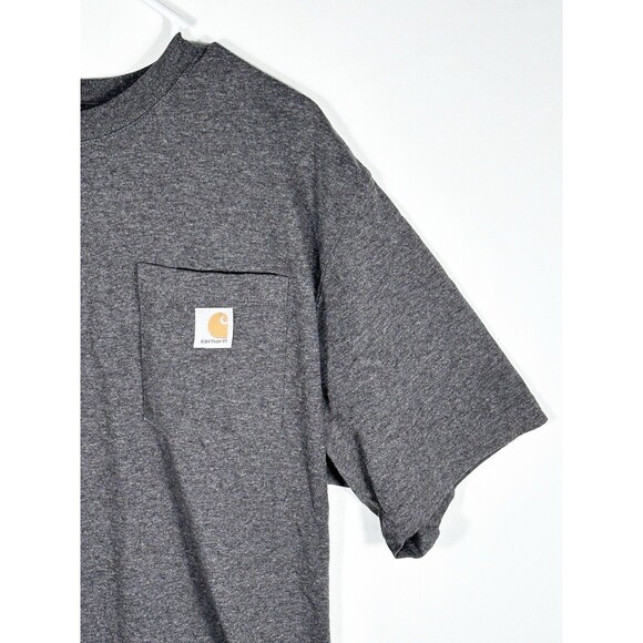 Carhartt Gray T Shirt Loose Fit Heavyweight Short Sleeve Pocket Men Size Large - Picture 5 of 12